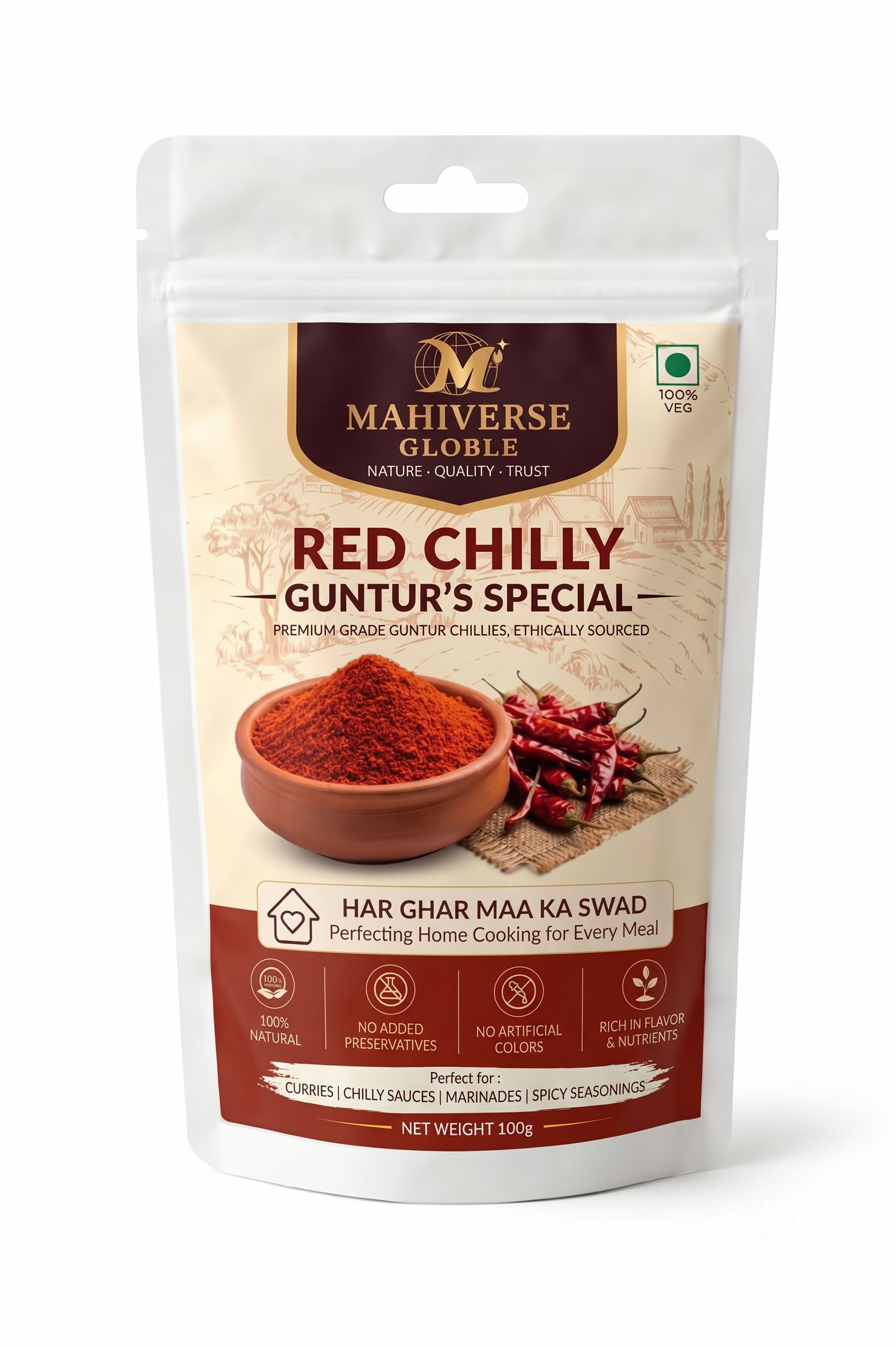 Pure Red Chilli Powder Showcase