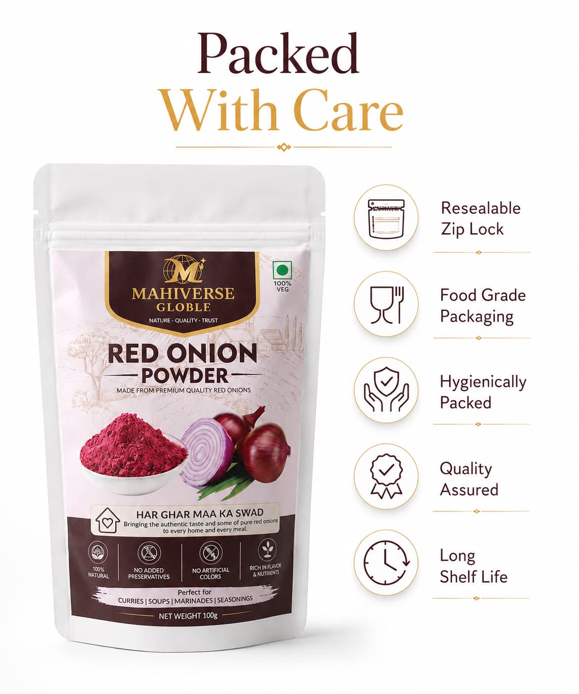 Red Onion Powder Packaging Showcase